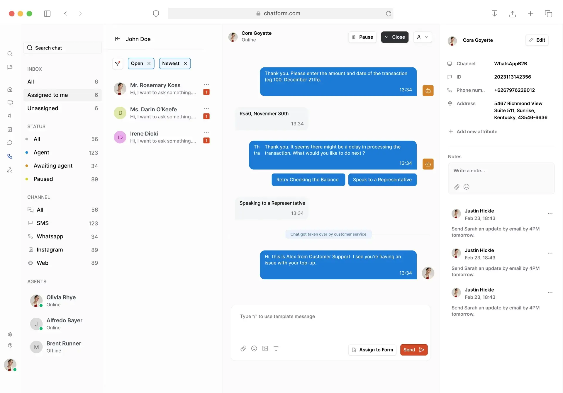 Dashboard de un proyecto en producción