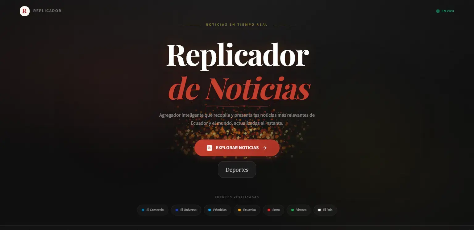 Poder en los Medios: Replicador de Noticias, el panel interno de la redacción (en local, con datos de ejemplo)