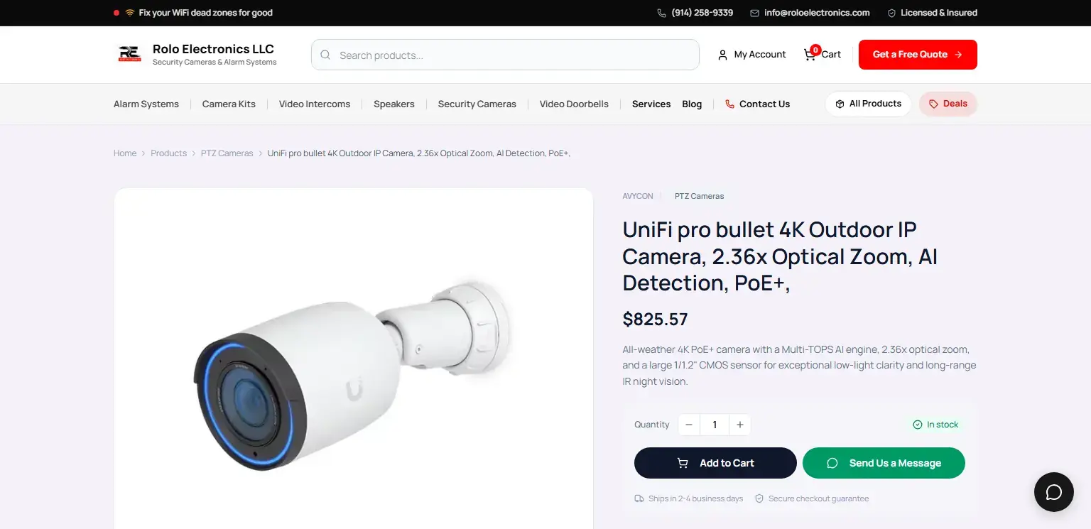 Rolo Electronics: Ficha de producto con precio, stock, carrito y consulta por mensaje